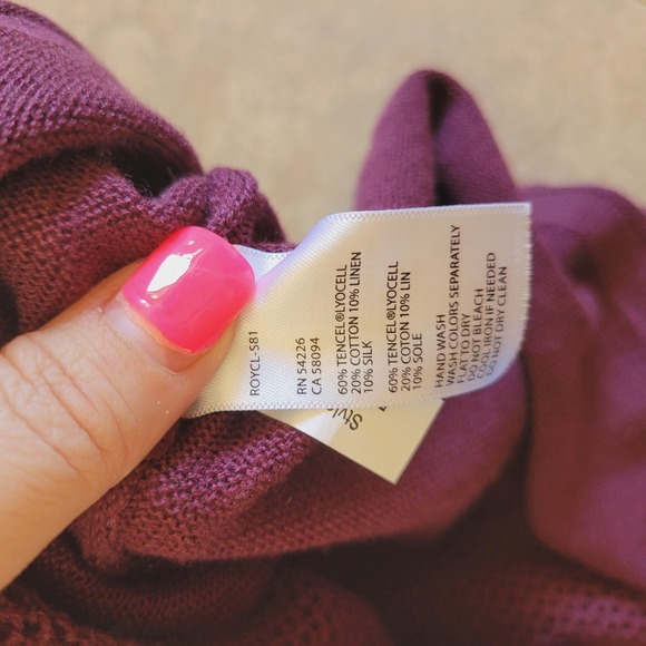 Royal Robbins Calaveras Cardigan Open Front Knit‎ Lightweight Pockets Purple XL - Picture 6 of 6